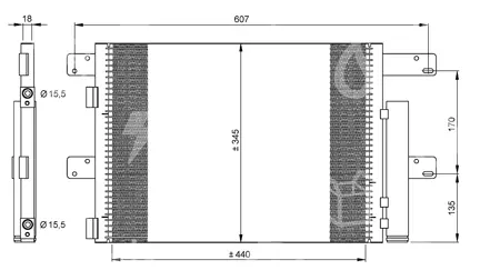 kondenzátor OEM 504080822 / 504238741, IVECO EUROCARGO 493x348x22
